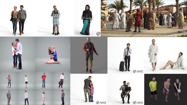 مجموعه مدل سه بعدی انسان AXYZ 3D People Collection