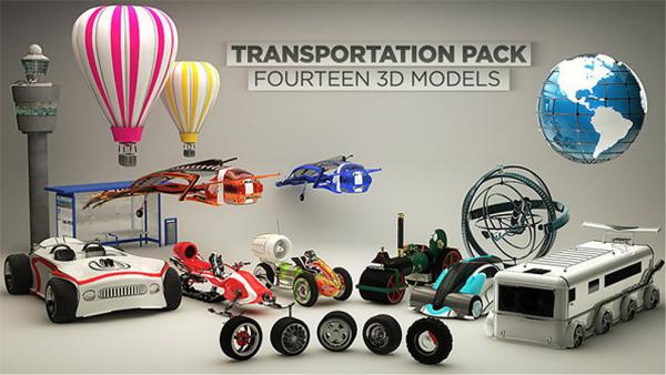 مجموعه مدل سه بعدی حمل و نقل برای سینما فوردی